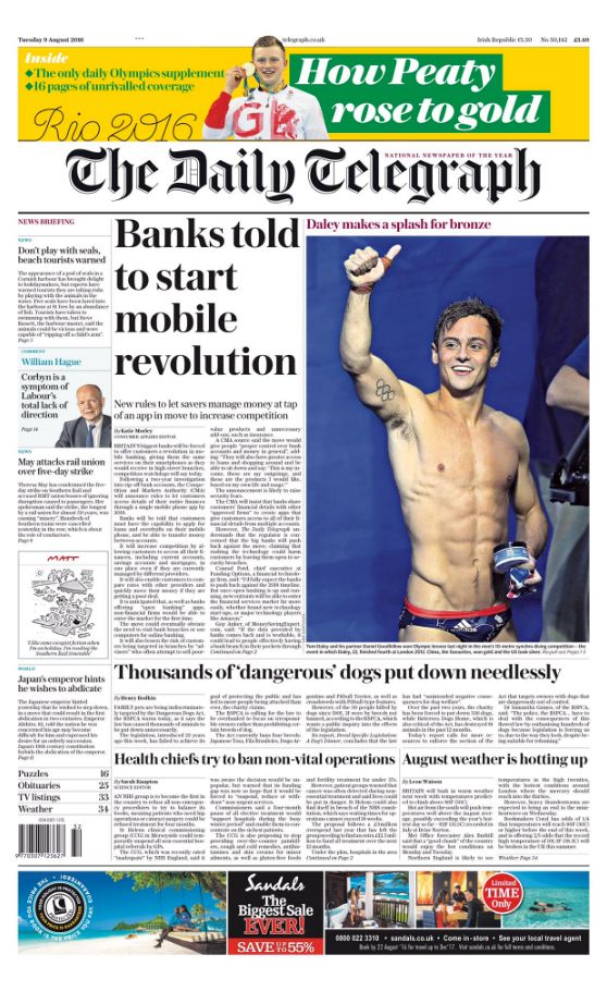 The Daily Telegraph's front page