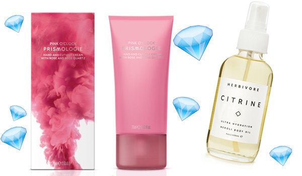 Prismologie Rose Quartz & Rose Hand And Cuticle Cream (£30), Herbivore Citrine Body Oil (£25)