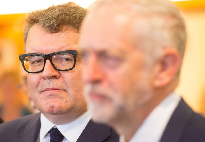 Tom Watson (left) and Jeremy Corbyn (right) rowed over the claim 'Trotskyists' had infiltrated Labour