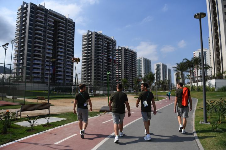 Athletes in the Olympic Village.