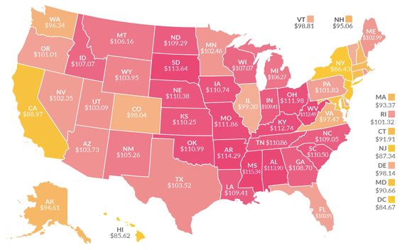 Here s How Much 100 Is Worth In Each State HuffPost