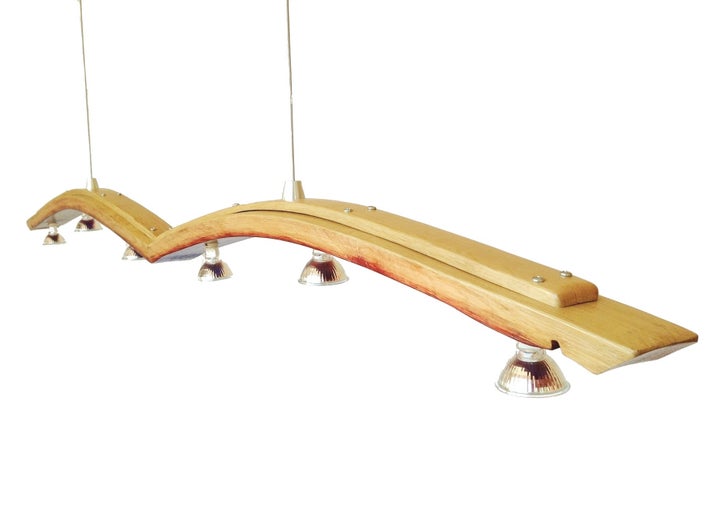 Recycled Wine Barrel Staves Pendant Light