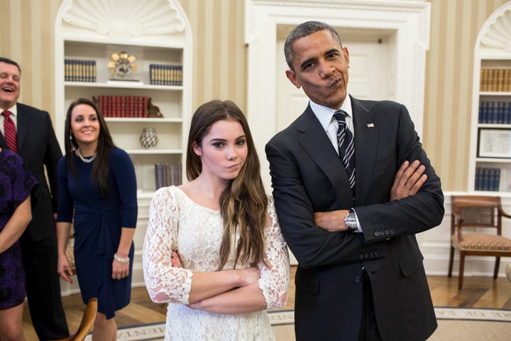 U.S. Olympian McKayla Maroney and President Barack Obama are not impressed.