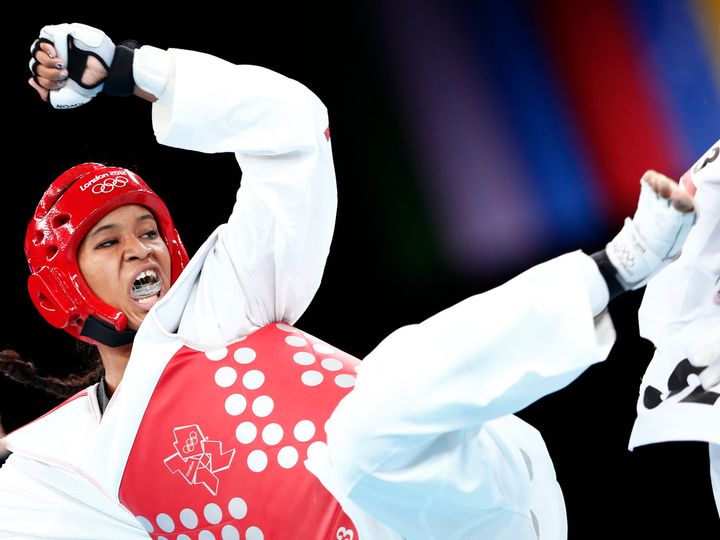 Paige McPherson of the U.S. fights against Slovenia's Franka Anic during their women's -67kg bronze medal taekwondo match at the London Olympic Games in 2012.