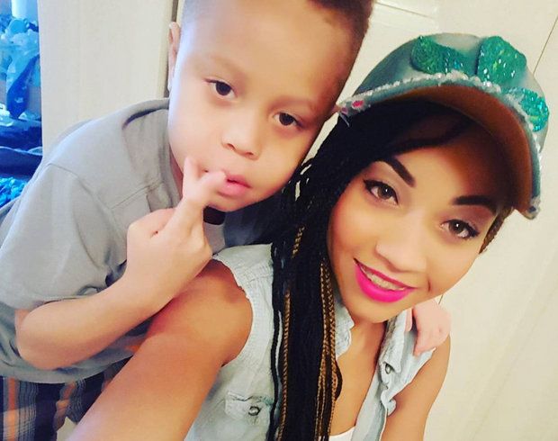 <em>Korryn Gaines with her son, Kodi, who was shot and wounded by police</em>.