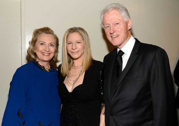 Barbra Streisand (center) has been outspoken in her support of Hillary Clinton. 