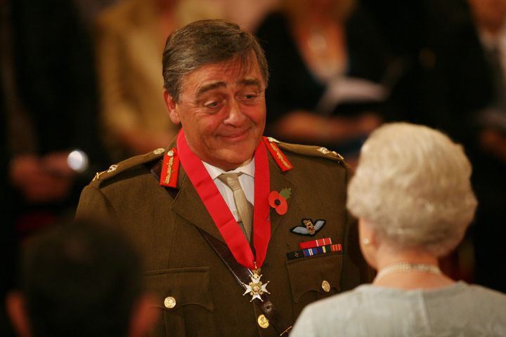 <strong>The Duke of Westminster being made a Companion of the Order of the Bath by Queen Elizabeth.</strong>