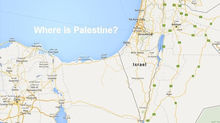 Searching for Palestine on Google Maps.