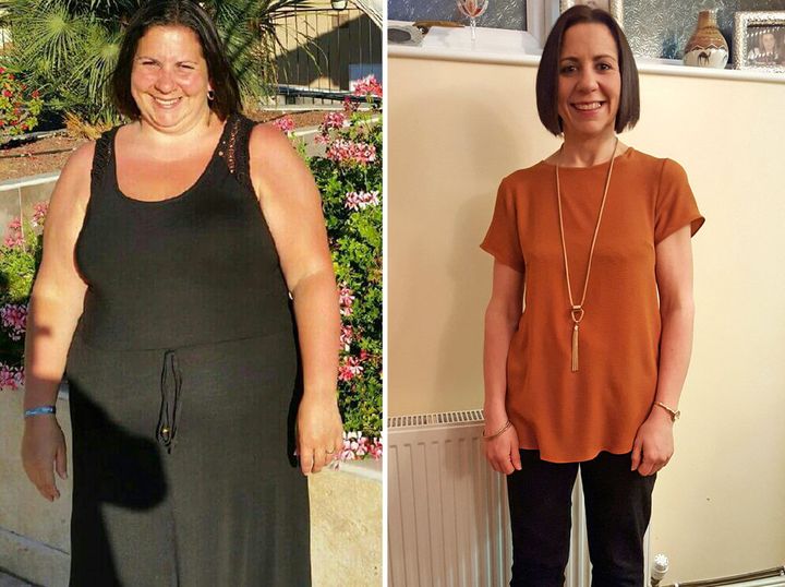 Meryem Davies before and after her dramatic weight loss.