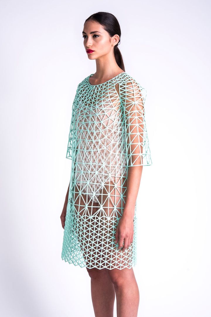 Danit Peleg printed soft structures with 3D-printers to create the collection of her fashion show