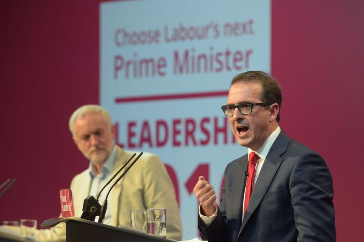 Jeremy Corbyn's (left) campaign said GMB's endorsement of Owen Smith (right) was due to a campaign by 'certain right wing' elements of the union