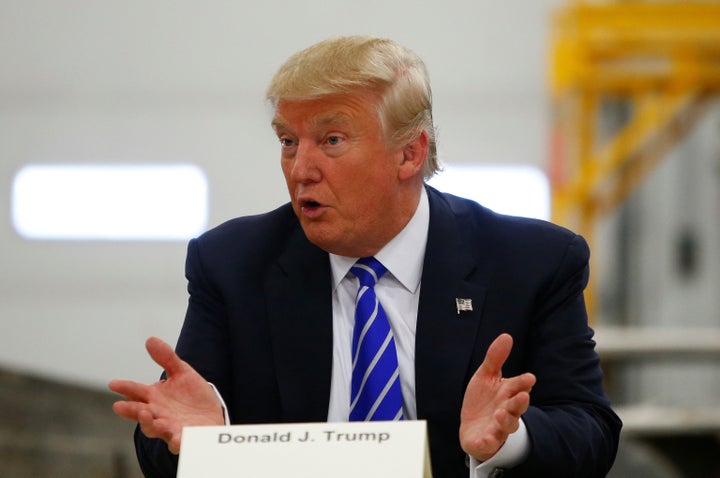 Republican U.S. presidential nominee Donald Trump attends a coal mining round table discussion at Fitzgerald Peterbilt in Glade Spring, Virginia August 10, 2016.