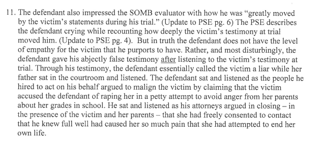 An excerpt from the pre-sentencing memo submitted by prosecutors in Austin Wilkerson's case.