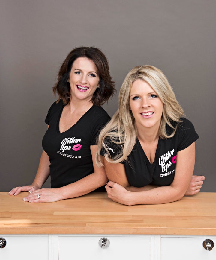 <strong>Glitter Lips founders Paula Short (left) and Rachel De Caux (right)</strong>