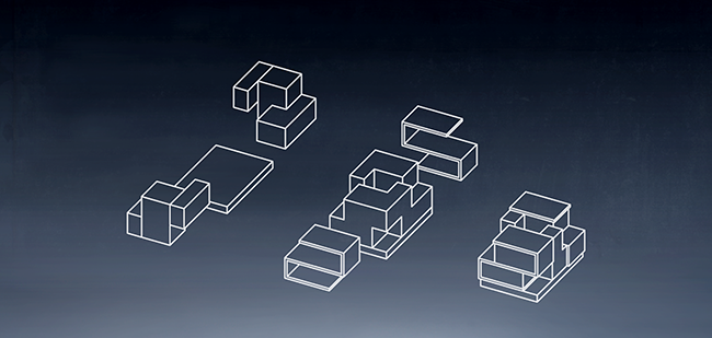 A diagram of how the home's pieces will fit together.