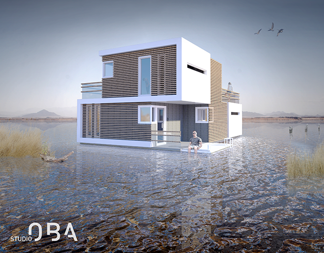 A mock-up of Studio OBA's "Prenuptial Housing."