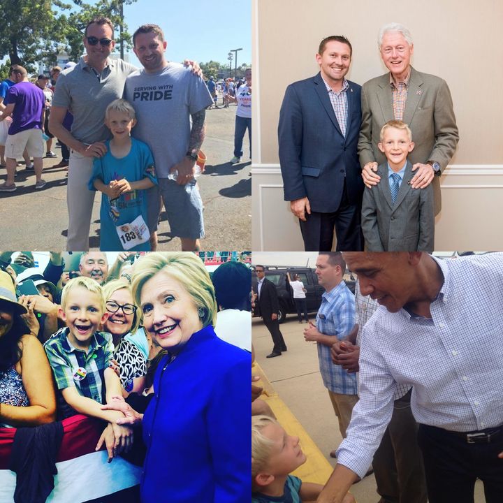 Clockwise from top right: Ryan with President Bill Clinton, President Barack Obama, future President Hillary Clinton, and Secretary of the Army Eric K. Fanning.