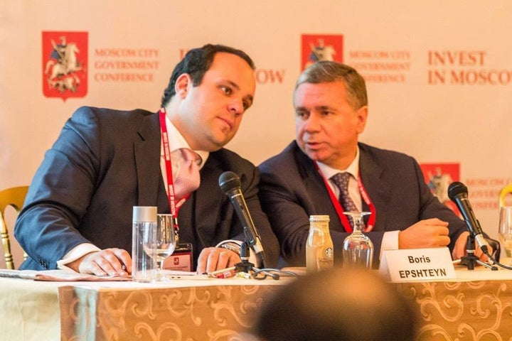 Boris Epshteyn, a Trump campaign adviser and surrogate, and Sergey Chemerin, a Moscow city official, at a panel promoting investment in Moscow in October 2013.