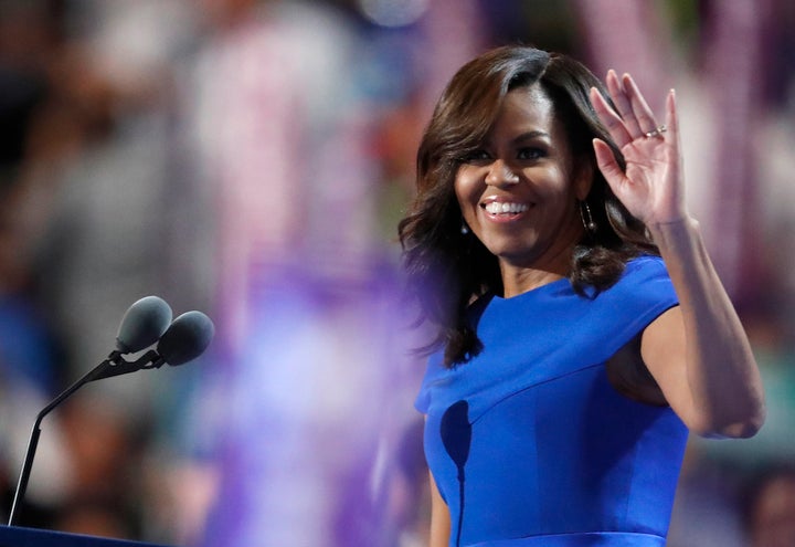 First Lady Michelle Obama at the 2016 Democratic National Convention.