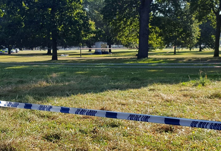 Officers cordoned off part of Hyde Park after a body was found near Speakers' Corner.