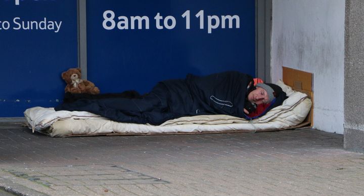 A man sleeping rough on Croydon's streets