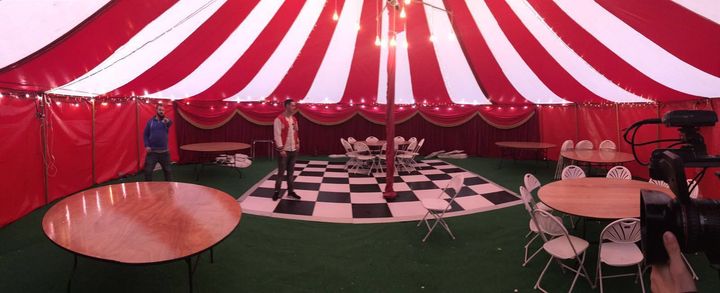 The fairground themed marquee