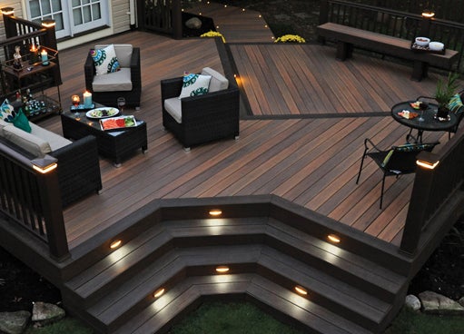 Raised composite decking