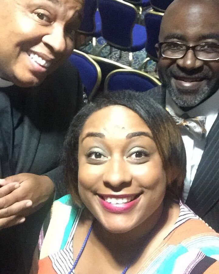 Left: Rev. Run. Center: Giselle Phelps. Right: Alfred Edmond, Jr. at the National Association of Black Journalists Convention in Washington D.C. August 5, 2016.