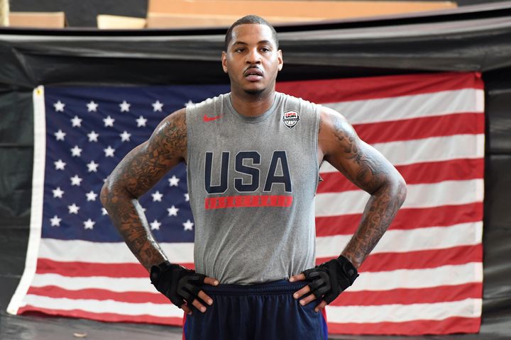 Carmelo Anthony is #15 of the USA Basketball Men's National Team and a standout champ at this year's Rio Olympic Games. 