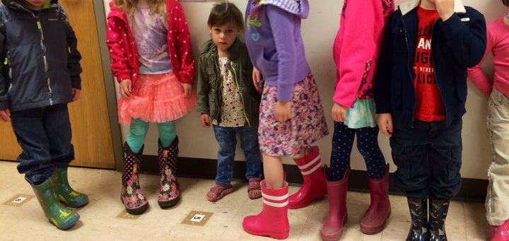 Juniper's first day of preschool, 2014