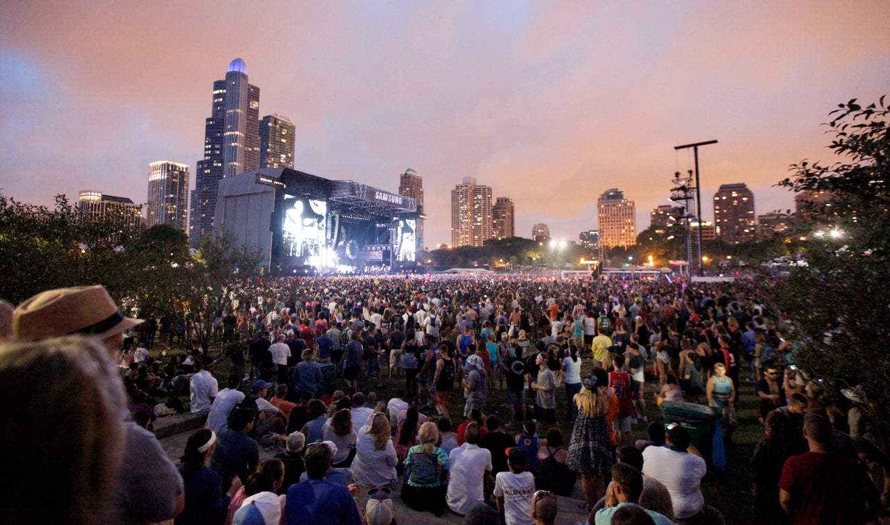 A view of the Samsung Stage at Lollapalooza 2016 on Day 3 of the festival. 