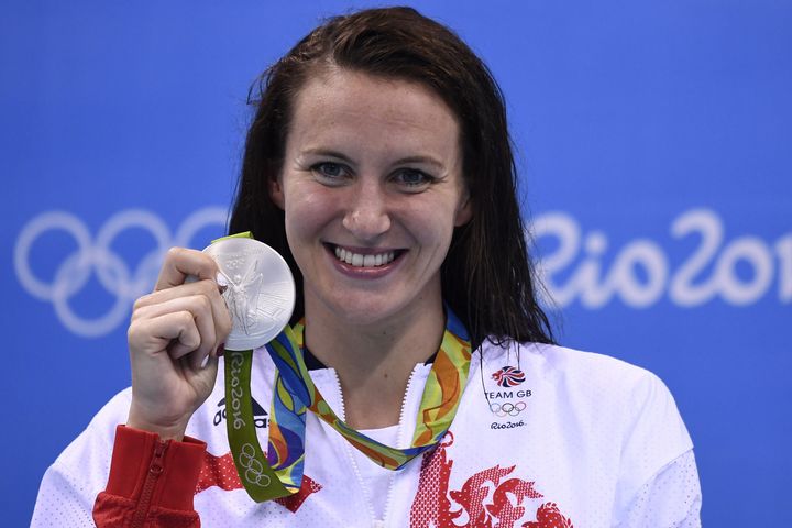<strong>Jazz Carlin with her second Olympic medal of the games</strong>