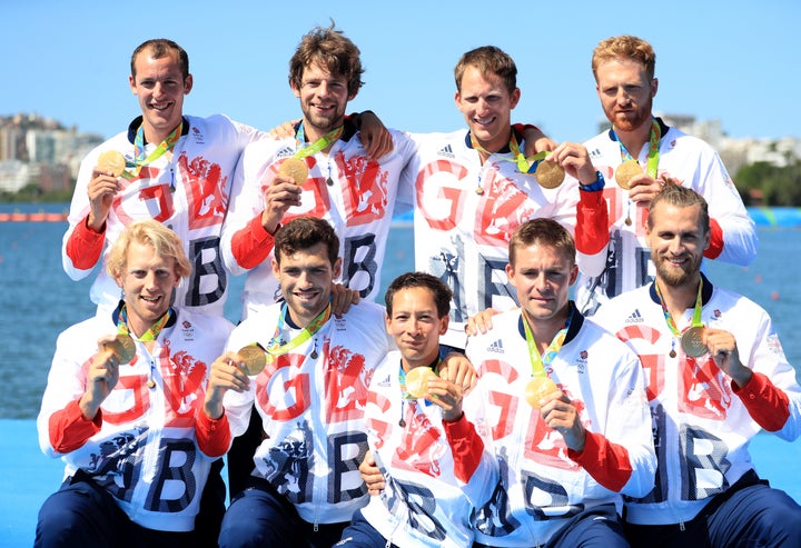 Great Britain's Scott Durant, Tom Ransley, Matt Gotrel, Paul Bennett, Matt Langridge, William Satch, cox Phelan Hill, Andrew Triggs Hodge and Pete Reed.