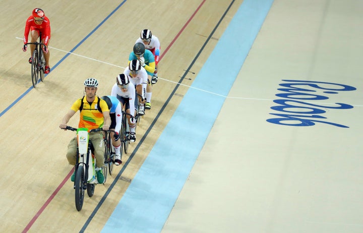 Ivo Siebert is responsible for setting the pace for the track cycling keirin event at Rio 2016.