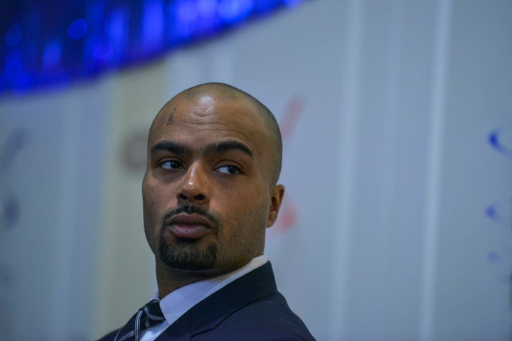 Marion Christopher Barry, pictured during his bid to fill his father's D.C. city council seat, attends a candidate forum on February 9, 2015.