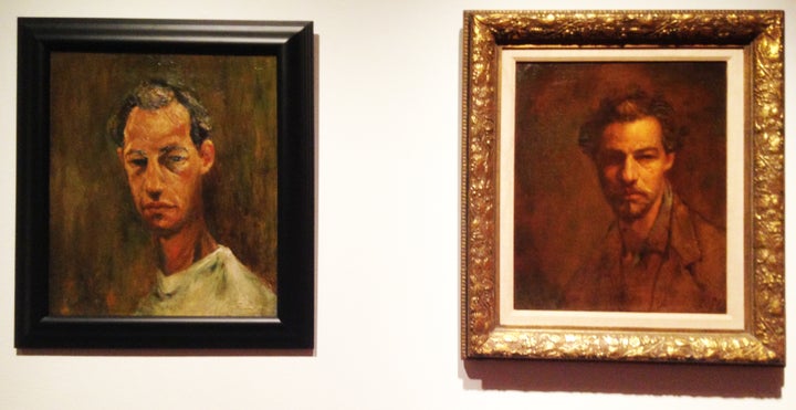 Two Self-Portraits by David Leffel, from 1958 (left) and 1959 (right)