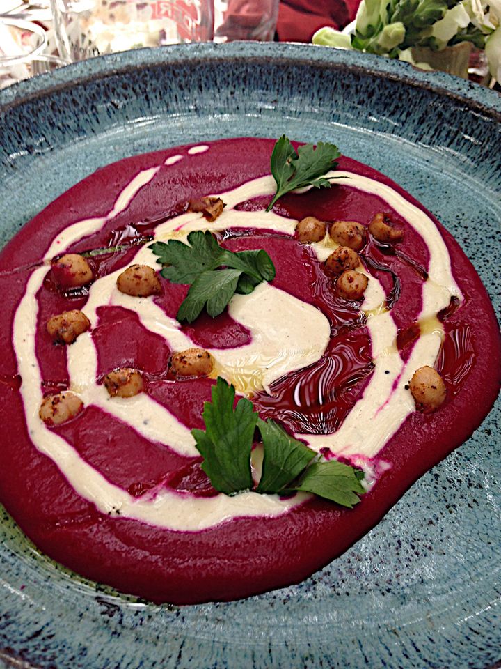 Beets with tahini served at Rama's Kitchen