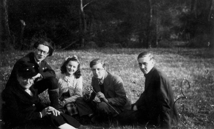 <i>Clem Dowler (2nd from the right) and Herb Campbell (far right) in occupied France</i>