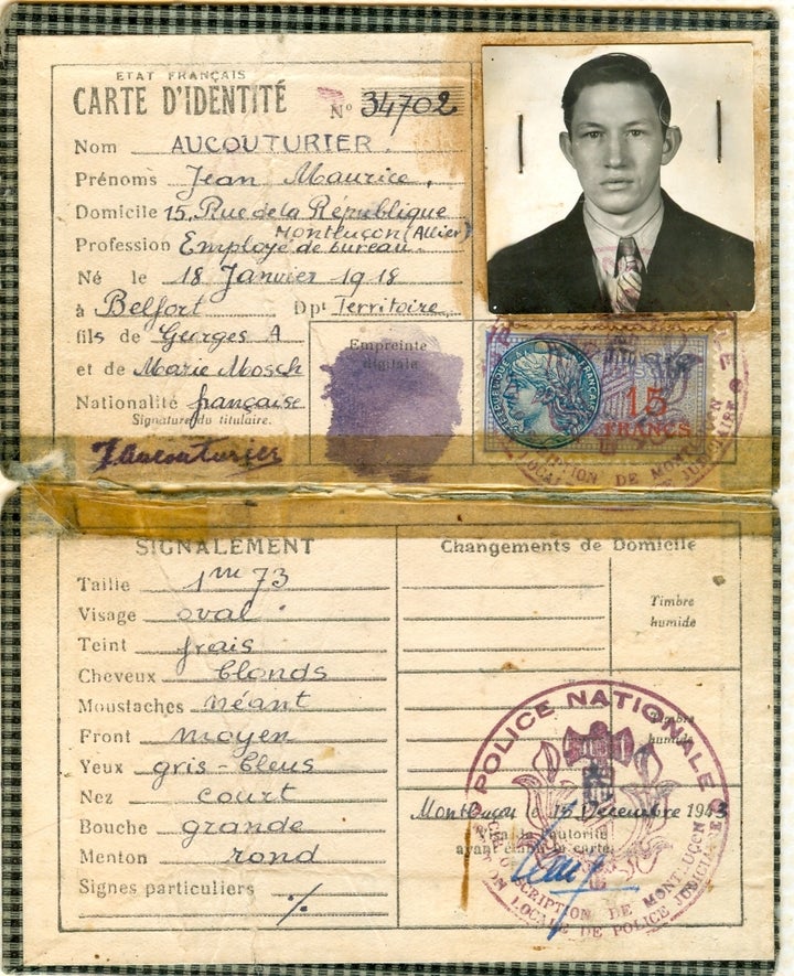 <i>Clem's forged French identification identifying him as "Jean Maurice Aucouturier"</i>