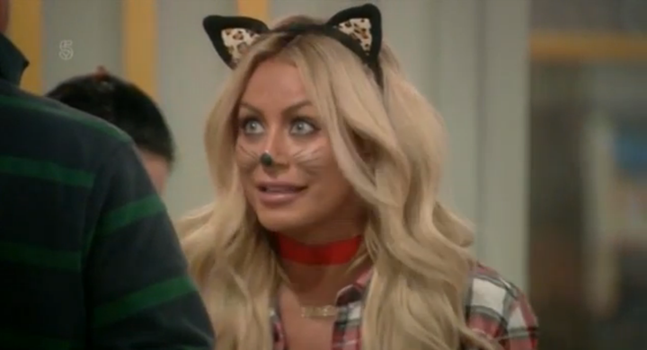 Unfortunately for her, she was dressed as a cat at the time