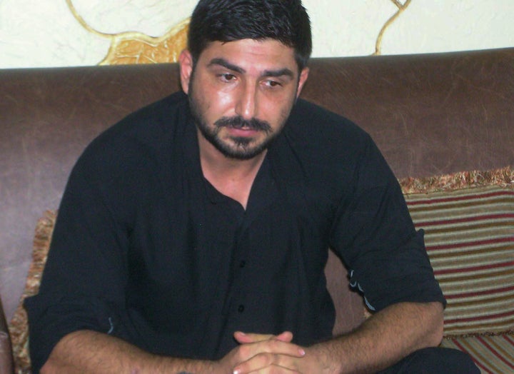 Shahid's second husband Syed Mukhtar Kazam at a press conference in Rawalpindi, calling for UK and Pakistani authorities to do more to establish what happened