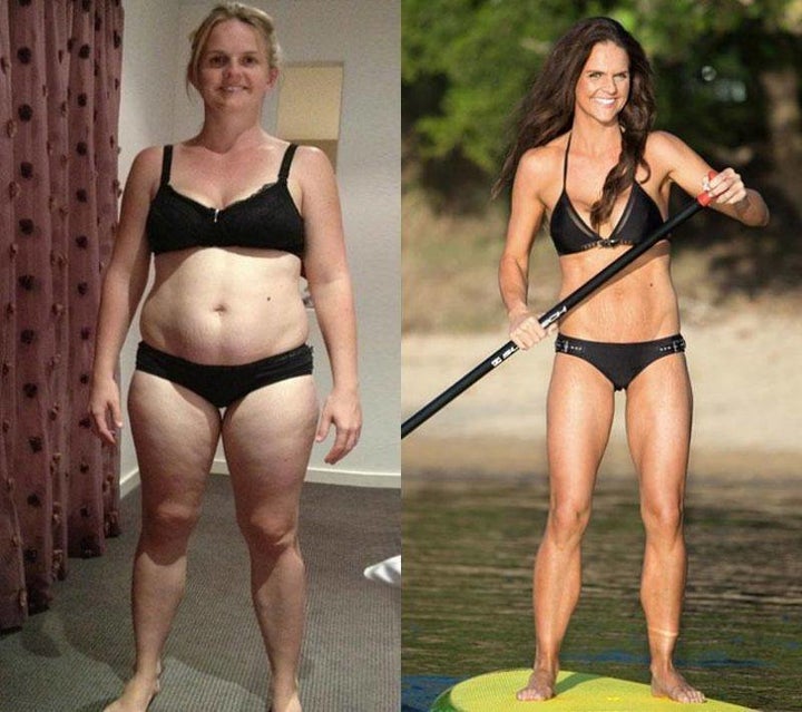 Sharny's fitness transformation the first time.