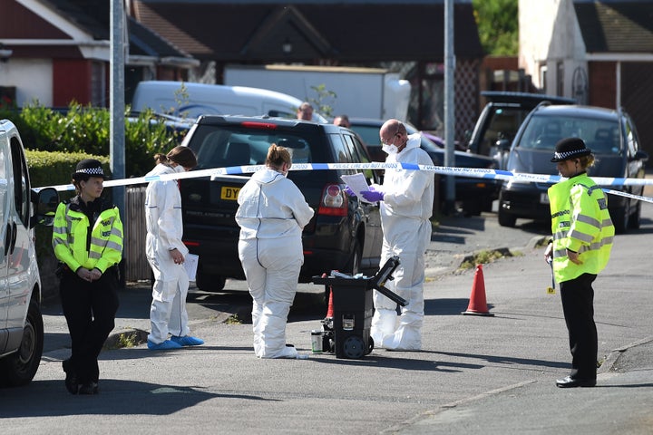 Police cordoned off the area where a man died after being tasered by officers.