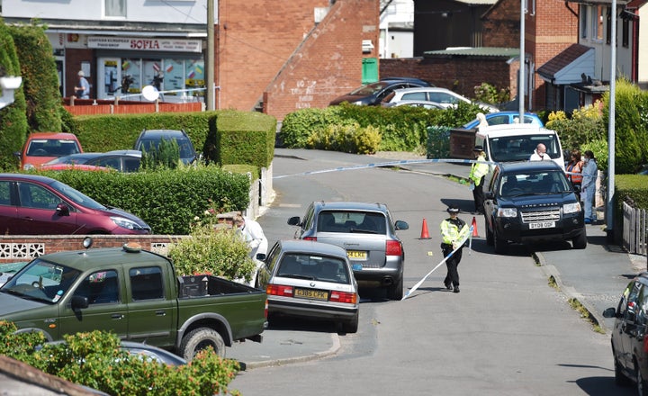 Police at the scene.