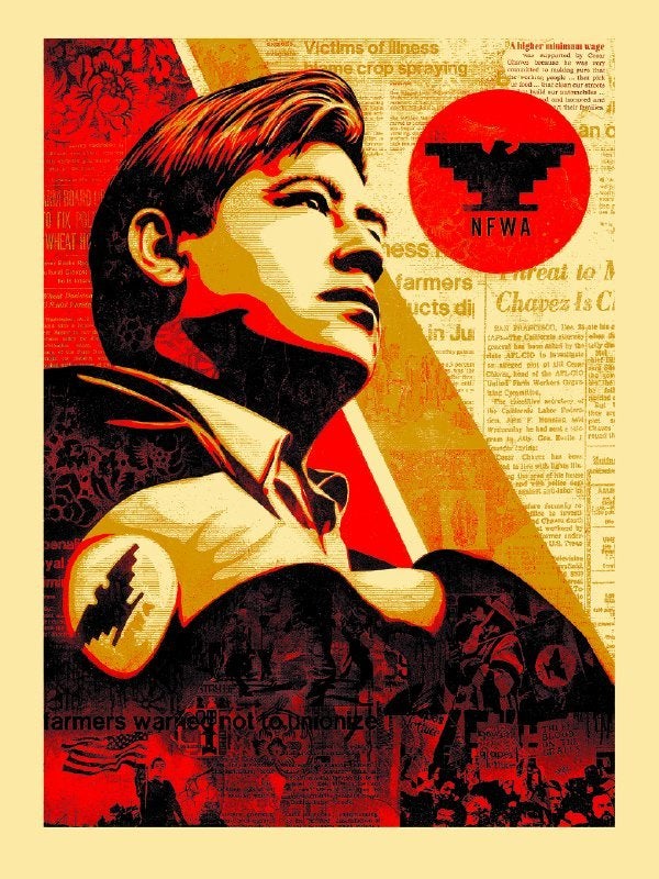 "Jim Marshall's photo was taken at the California State Capitol in Sacramento after Cesar Chavez completed his 300-mile march