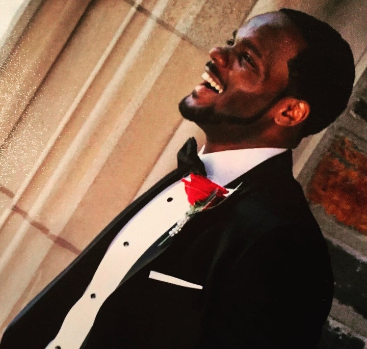The love of Kimberly's life, her husband, Rasheed Wiggins, on their wedding day at the Duke University Chapel.
