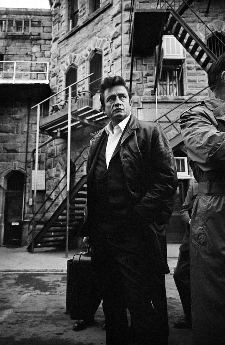 Johnny Cash at Folsom State Prison in California. (Jim Marshall, 1968.)