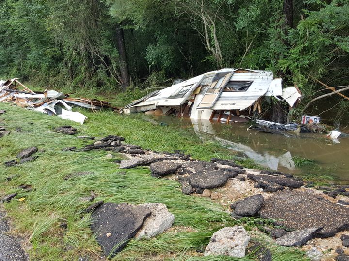 Damage is seen in Amite, Louisiana.