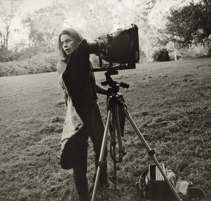 Rushing_1.JPG; Credit: Kim Rushing; Sally working on her “Deep South” series in Mississippi in the late 1990s; From Hold Still: A Memoir with Photographs by Sally Mann