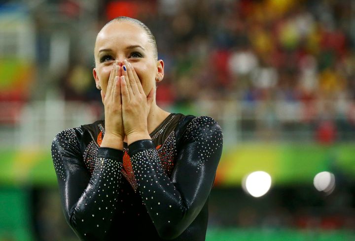 Sanne Wevers of the Netherlands reacts to winning the gold medal on Monday.